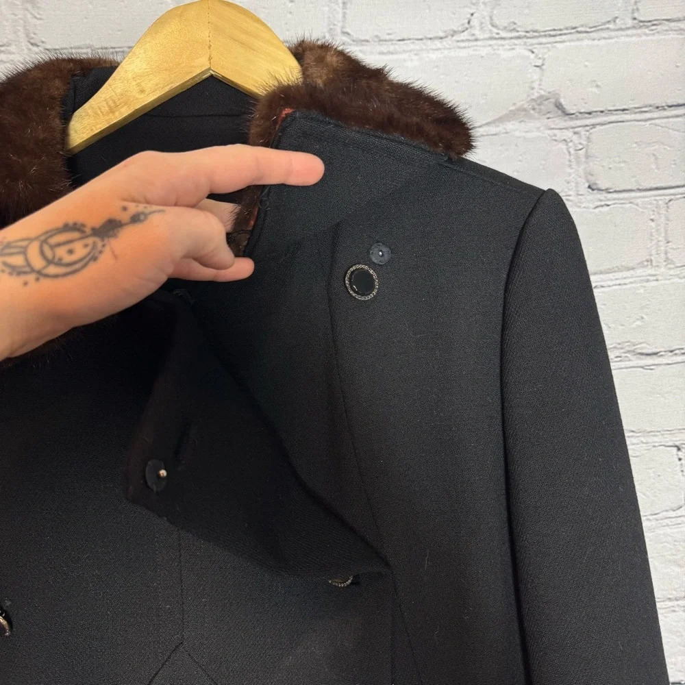Vintage John T. Shayne Stegari Women’s Virgin Wool Fur Trimmed Coat size M/L - Picture 8 of 16